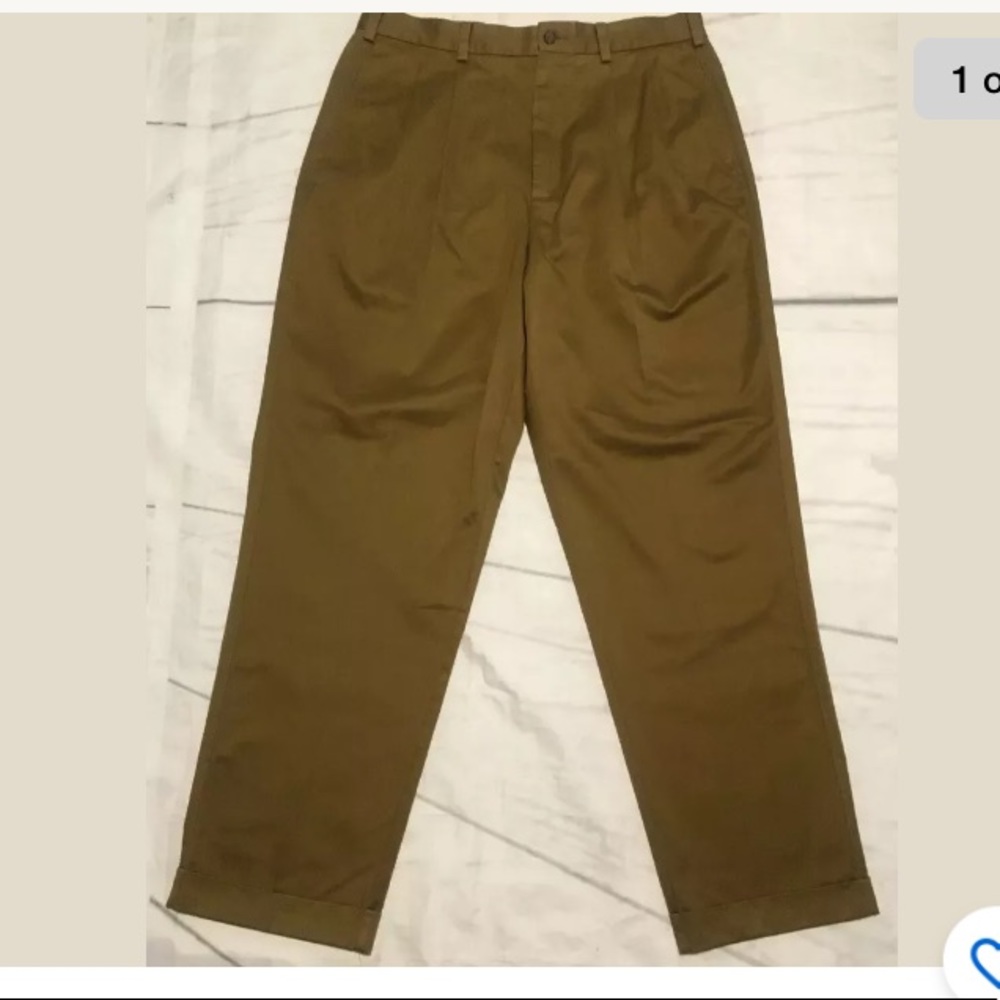 Daniel Cremieux Cuffed‎ Pleated Pant 36x32  Brn (t)